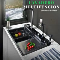 Lavadero Multifuncional Smart Negro 6 Funciones con Porta Celular