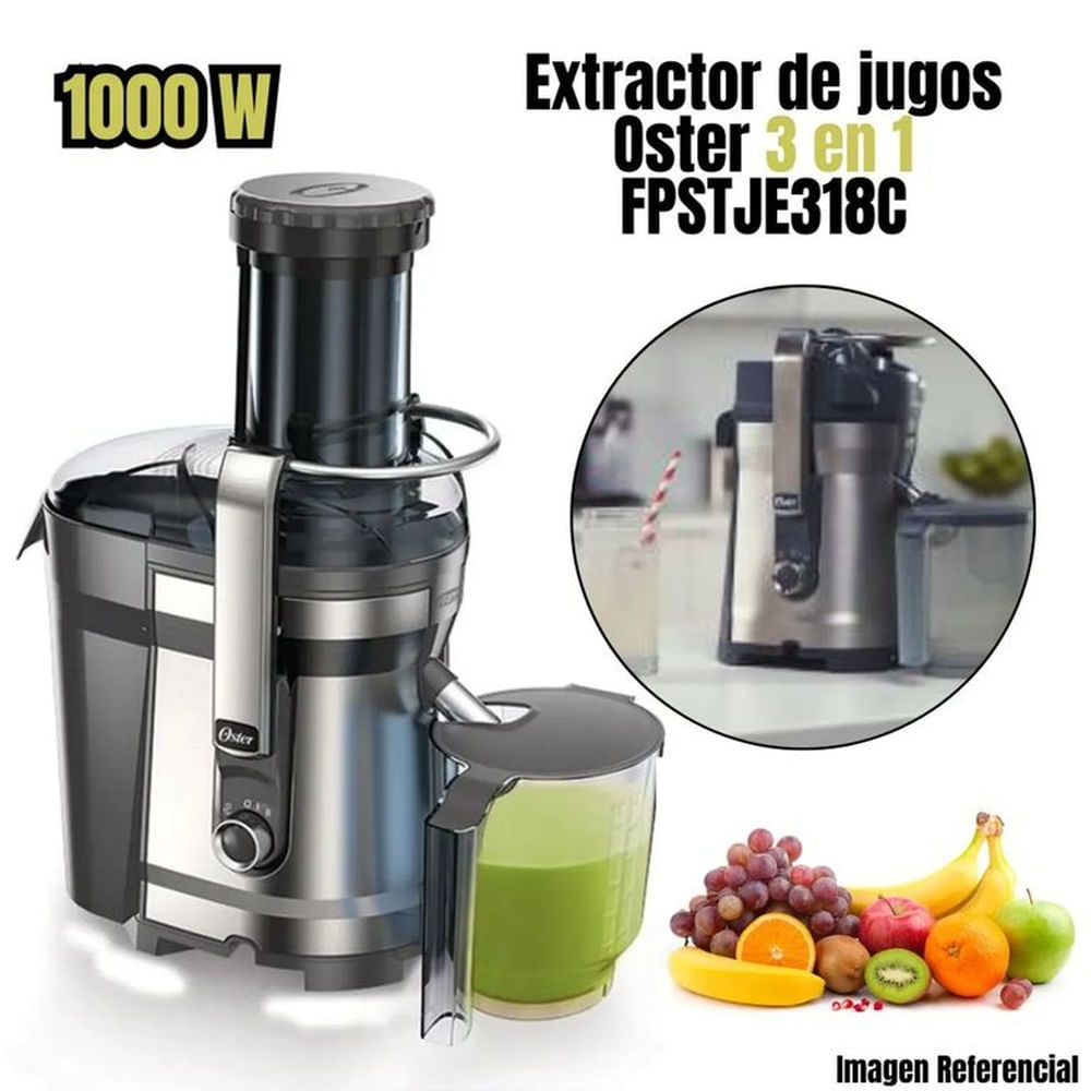 Extractor de jugos 1.25 lt Oster 3 en 1 FPSTJE318C