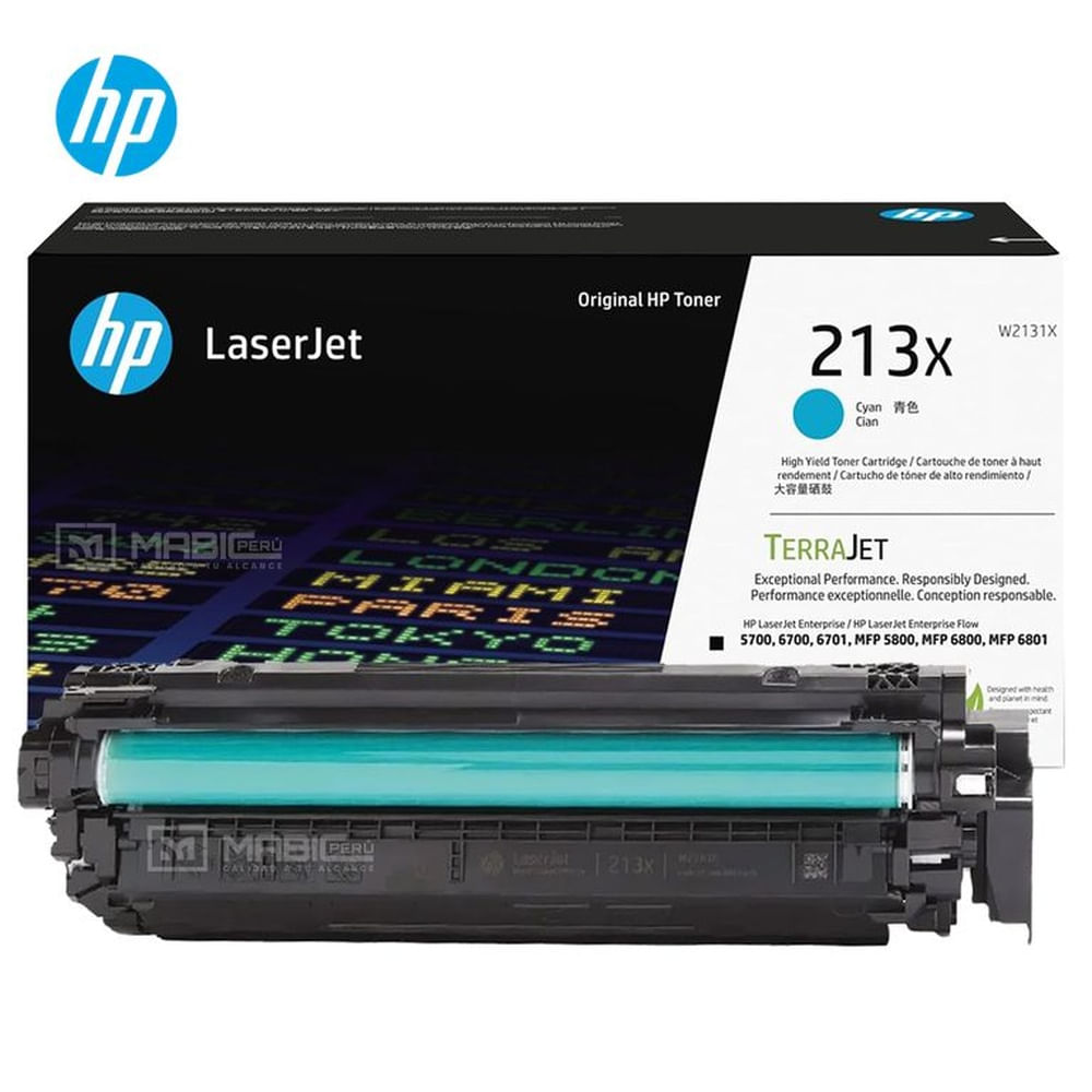 TONER HP 213X CIAN W2131X L.J. 5700, 5800, 6700, 6800 ORIGINAL
