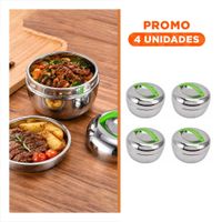Pack4 Taper Termo Circular 1300 ml Acero Verde para Lonchera