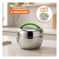 Pack6 Taper con Tapa 1300 ml Termo Circular Acero Verde