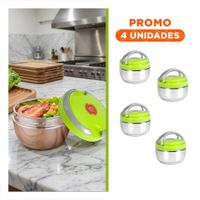 Pack4 Taper Isotermico Color Verde para Transporte de Comidas 1200ml
