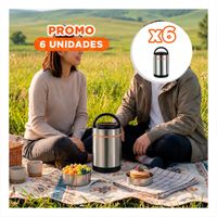 Pack6 Envase para Comidas Caseras 1400ml Plateado y Color Naranja Practico YPapel Regalo