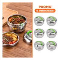 Pack6 Envase para Guardar Alimentos 1300 ml Termo Circular Verde YRegalo Sticker