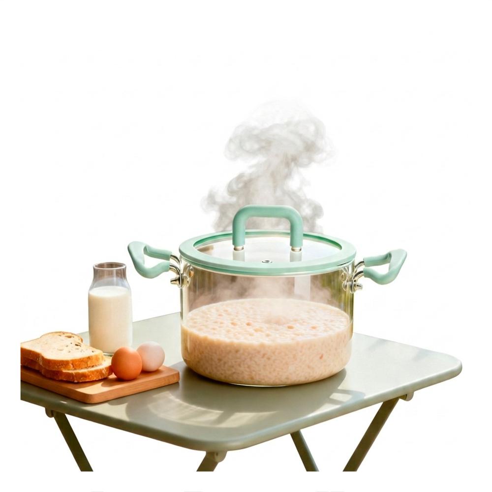 Cazuela para Cocina con 4.5L Asa y Tapa Verde Agua y Transparente Y Regalo Sticker