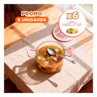 Pack6 Cacerola Circular con Tapa de Borosilicato Asa 4.5L YPapel Regalo