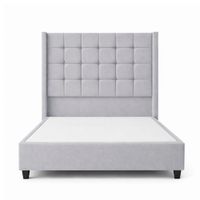 Cama Tapizada Confort Cubo Plomo Claro 2 Plazas