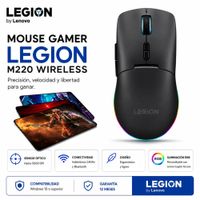 Mouse Gamer Inalámbrico Lenovo Legion M220 7b RGB 500dpi + Pad Mouse