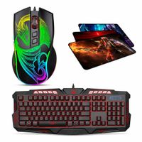 Kit Gamer Micronics Teclado Lumiere Y Mouse Dragon Y Pad Mouse