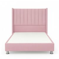 Cama Tapizada Confort Lineal Cromo Rosa 1.5 Plz