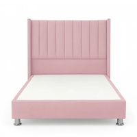 Cama Tapizada Confort Lineal Cromo Rosa 2 Plz