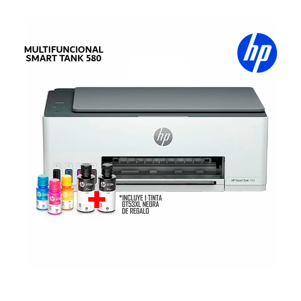Impresora Multifuncional HP Smart Tank 580 Wifi bluetooth smart app