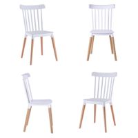 Silla Con Respaldo Modelo Nova Color Blanco Pack x4
