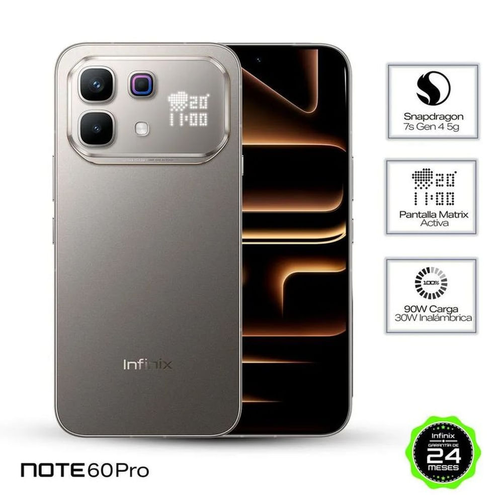 Infinix Note 60 Pro 5G, 8Gb de Ram - 256Gb, Color Titanium
