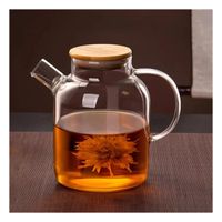 Jarra de Vidrio 1.5L con Tapa de Madera y Filtro en Pico Eficiente y Segura y notas