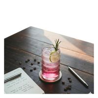 Taza de Cristal Estilo 6 Curvas Transparente para Café Té y Hogar YRegalo Sticker