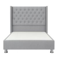 Cama Tapizada Confort Capitoné Cromo Gris 1.5 Plz