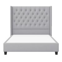Cama Tapizada Confort Capitoné Gris 2 Plazas