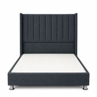 Cama Tapizada Confort Lineal Cromo Plomo Oscuro 2 Plz