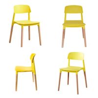 Silla con Respaldo Modelo Millan Color Amarillo Pack x4