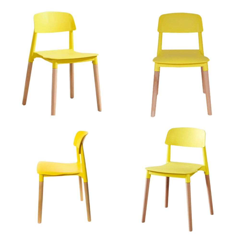 Silla con Respaldo Modelo Millan Color Amarillo Pack x4
