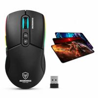 Mouse Gamer Micronics Inalambrico Recargable Mirage Led 7b 4800dpi + Pad Mouse