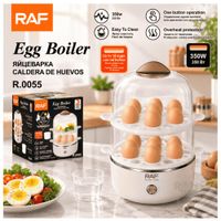 Sancochador De Huevos Eléctrico RAF R.0055 350W Capacidad 14 Huevos Vaporera De 2 Niveles