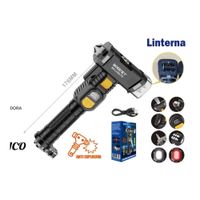 BOSSNEY Linterna LED de Alta Potencia con Cuchilla Cortadora 1800mAh BS-L3365-TG