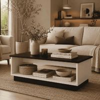 Mesa de centro rectangular Siena negro Muebleo.pe