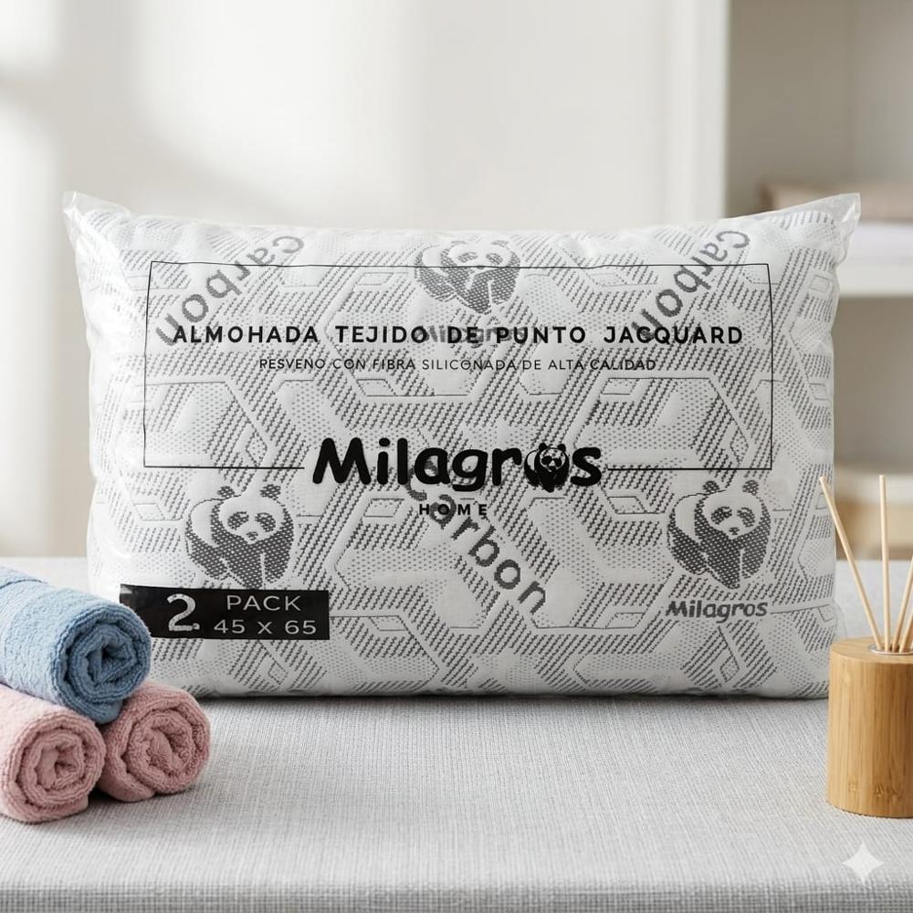 PACK DE ALMOHADAS GEMELAS CARBON ACTIVADO PREMIUM  45X65 CM