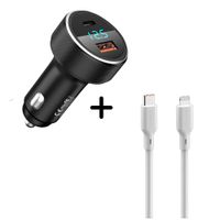 Combo Cargador para auto Remax RCC215 58W - Cable Solohour CL101 65W Blanco