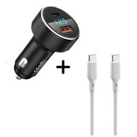 Combo Cargador para auto Remax RCC215 58W + Cable Solohour CC101 65W Blanco