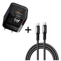 Combo Cargador Transformers TF-K05 Negro 20W - Cable Remax CB25 C-C