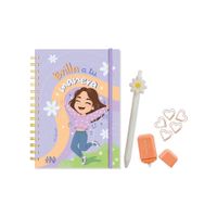 Pack Ingenial Ariana cute - diario. lapicero. corrector. clips