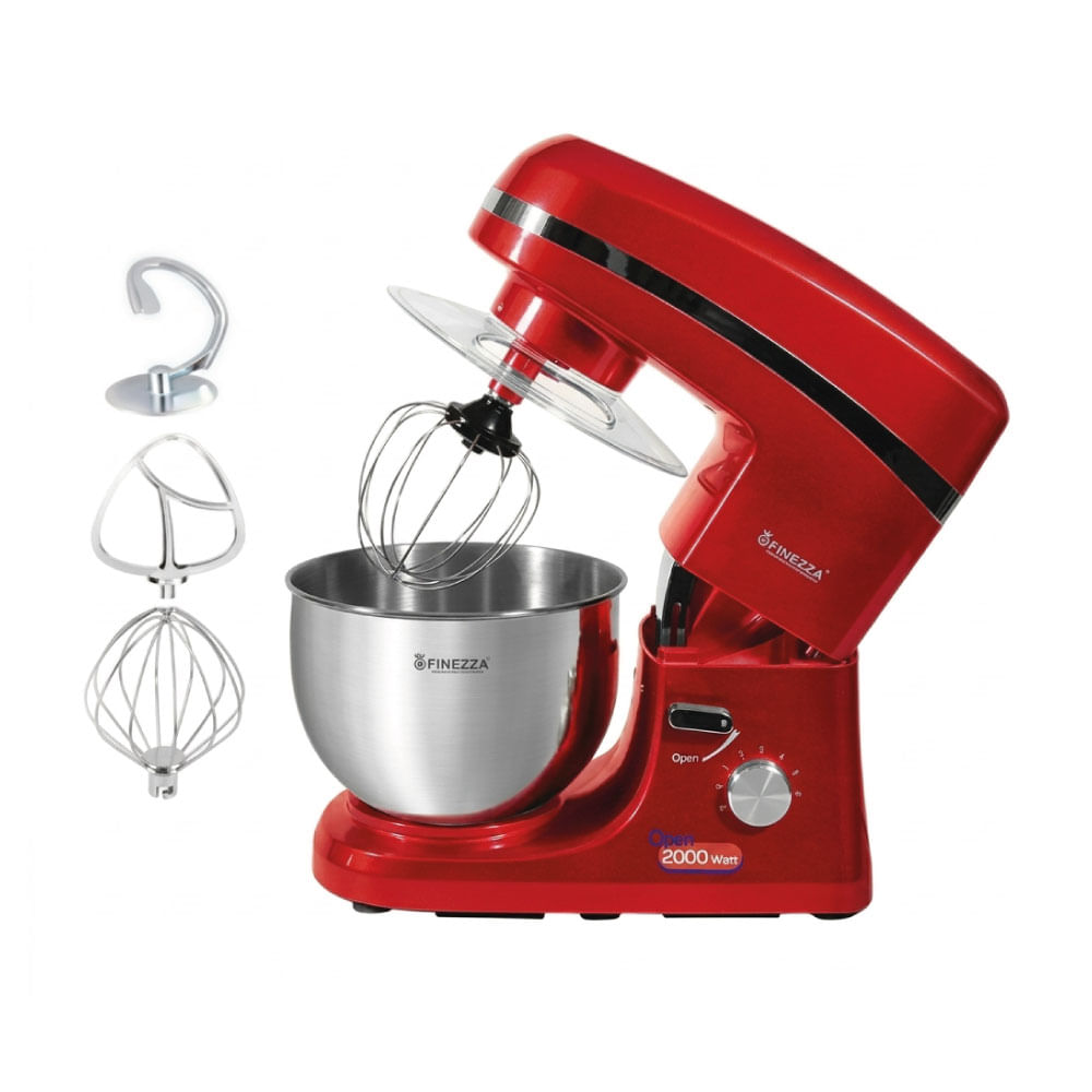 Batidora Pedestal Finezza FZ-6818B Planetaria 2000 Watts Rojo