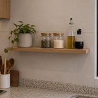 Repisa Flotante Recta Panela 60x20 x 1.8 cm de Melamina para Cocina