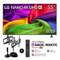 Televisor LG 55"" NANO 4K UHD AI Smart TV 55NU800BPSB  + Rack Giratorio