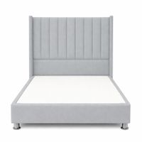 Cama Tapizada Confort Lineal Cromo Plomo Claro 2 Plz