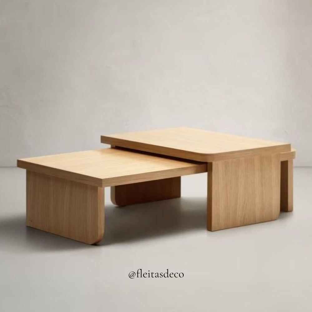 MESA DE CENTRO GAUCHA DE MDF ENCHAPADO