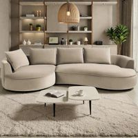 Sofa Apu Curvo Beige Izquierdo