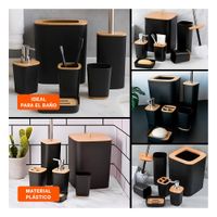 Set Organizador de Higiene Set de 6 Piezas Negro Estilo Moderno Unico Y Ligas Regalo