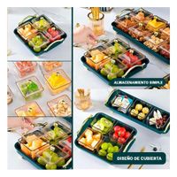 Juego 4 Organizadores con Bandeja Verde con Diseno Compacto para Almacenar Y Ligas Regalo
