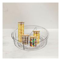 Plato Giratorio de Acrilico 360 Grados con 4 Compartimientos Transparente Y Papel Regalo