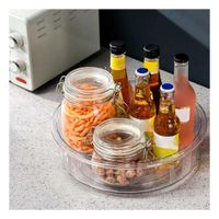 Bandeja Giratoria de Acrilico 360 Grados con 4 Compartimientos Transparente
