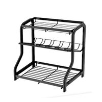 Soporte para condimentos 3 niveles 36 5x20x35cm negro funcional para hogar Y Regalo Sticker