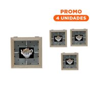 Pack4 Contenedor de Madera con Separadores para Te y Cafe Blanco Hogar Festivo