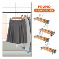 Pack4 Portaropa para Exhibir Vestidos Infantiles 2 Ganchos de Metal 33cm Mostaza