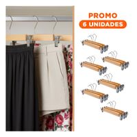 Pack6 Rackito para Colgar Vestidos Infantiles 2 Ganchos de Metal 33cm Mostaza Y Regalo Sticker