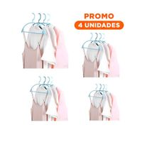 Pack4 Sujetador Clasico de Plastico Celeste Circulo en Centro de 4 Piezas Prendas