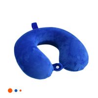 Almohada de Viaje para Cuello en Terciopelo con Tonalidad Azul Suave Y Regalo Sticker